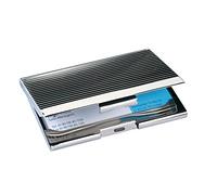 SIGEL VZ130 Business Card Case, chrome, for up to 20 cards (max, 9,1 x 5,6 cm), shiny silver
