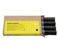 SIGEL BA012 Set of 4 Glass / WhiteBoard markers, erasable, "cap off" ink, Ø 2-3 mm bullet tips, Black