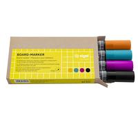 SIGEL BA011 Set of 4 Glass / WhiteBoard markers, erasable, "cap off" ink, Ø 2-3 mm bullet tips, 4 colors (Black / Turquoise / Magenta / Orange)