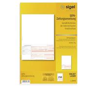 SIGEL ZV672 SEPA Transfers, Payment Instructions Austria, A4, 250 Sheets, Includes Free Download Labelling Assistant