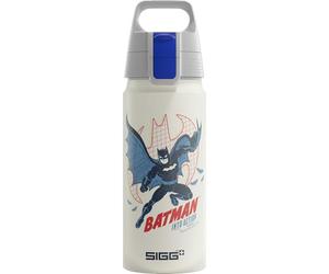 Sigg - Aluminium drinking bottle for children - WMB ONE Batman Into Action White - Suitable for carbonated drinks - Leak-proof - Feather light - BPA-free - White - 0.6 L