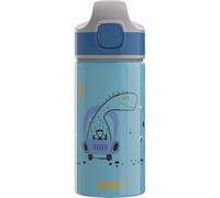 Sigg - Aluminium Kids Water Bottle - Miracle Dino Drive - With Straw - Leakproof - Lightweight - BPA Free - Climate Neutral Certified - School & Sports - Light Blue - 0.4L