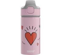 Sigg - Aluminium Kids Water Bottle - Miracle Girl Power - With Straw - Leakproof - Lightweight - BPA Free - Climate Neutral Certified - School & Sports - Light Pink - 0.4L