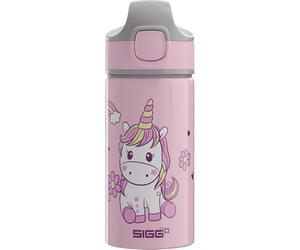 Sigg - Aluminium Kids Water Bottle - Miracle Happy Unicorn - With Straw - Leakproof - Lightweight - BPA Free - Climate Neutral Certified - School & Sports - pink - 0.4L
