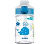 Sigg - Aluminium Kids Water Bottle - Miracle Ocean Friend - With Straw - Leakproof - Lightweight - BPA Free - Scratch & Break Resistant - School & Sports - Blue - 0.35L