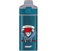 Sigg - Aluminium Kids Water Bottle - Miracle Pirates - With Straw - Leakproof - Lightweight - BPA Free - Climate Neutral Certified - School & Sports - Blue - 0.4L