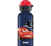 Sigg - Aluminium Water Bottle For Kids - KBT Cars Speed (Disney) - Leakproof - Lightweight - BPA Free - CO2 Partner Certified - School & Sports - Dark Blue - Lightning McQueen Design - 0.4L