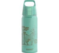 SIGG - Aluminium Water Bottle for Kids - WMB ONE Brave Cheetah - Suitable for Carbonated Drinks - Leakproof - Lightweight - BPA Free - Climate Neutral Certified - School & Sports - Glacier- 0.6L
