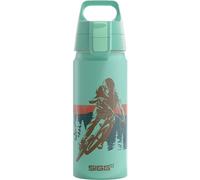 Sigg - Aluminium Water Bottle For Kids - WMB ONE Race Suitable For Carbonated Drinks - Leakproof - Lightweight - BPA Free - Climate Neutral Certified - School & Sports - Glacier - 0.6L