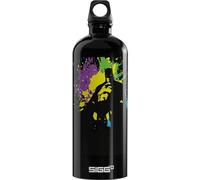 Sigg - Aluminium Water Bottle - Traveller Batman Splash - Climate Neutral Certified - Suitable For Carbonated Beverages - Leakproof - Lightweight - BPA Free - Black - 1L