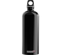 Sigg - Aluminium Water Bottle - Traveller Black - Swiss Made - Climate Partner Certified - Suitable for Carbonated Drinks - Leakproof - Lightweight - BPA-Free - Black - 1L
