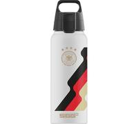 SIGG - Aluminium Water Bottle - WMB Pathfinder DFB Team - Climate Neutral Certified - Suitable for Carbonated Drinks - Leak-Proof - Light as a Feather - BPA-Free - White with Print - 1L