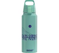 SIGG - Aluminium Water Bottle - WMB Pathfinder Glacier - Climate Neutral Certified - Suitable for Carbonated Beverages - Leakproof - Lightweight - BPA Free - Glacier with Design - 1L
