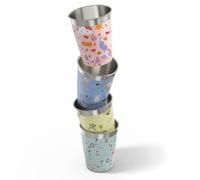 SIGG Children's Stainless Steel Cup Set (4 x 0.35 L), Drinking Cups for Kids in