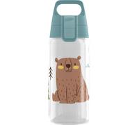Sigg - Children's Water Bottle - Viva One Brown Bear - Suitable for Carbonated Drinks - Leak-Proof - Dishwasher Safe - BPA-Free - Sports & School - Transparent - 0.5L