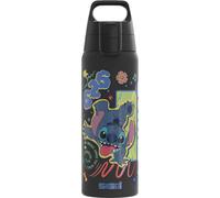 Sigg - Stainless Steel Kids Water Bottle - Shield One Disney Stitch - Suitable For Carbonated Beverages - Leakproof - Lightweight - BPA Free - Black with Stitch - 0.75L