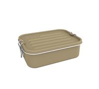 Sigg Gemstone Box Caramel Sand Lunchbox, Stainless Steel Lunch Box with Leak-Proof Silicone Rim, Divided Lunch Box for Lunch and Leftovers