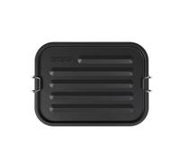 Sigg Gemstone Box Obsidian Black Lunch Box, Stainless Steel Lunch Box with Leak-Proof Silicone Rim, Divided Lunch Box for Lunch and Leftovers