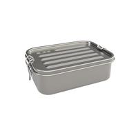 Sigg Stainless Steel Lunch Box with Leak-Proof Silicone Rim, Divided Lunch Box for Lunch and Leftovers, Silver