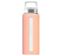Sigg - Glass Water Bottle - Dream Shy Pink - Soft Silicon Cover - Leakproof, Dishwasher Safe, BPA Free - Broscilate Glass - 22oz