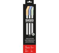 SIGG Helia Glas Straw Set (3 Pieces), Dishwasher-Safe Reusable Straws Made of Glas, Set of Drinking Straws with Straw Cleaner Included - Day Large