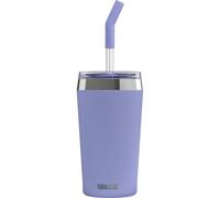Sigg Helia Travel Mug, Double-Walled Insulated Thermal Cup with Glass Straw, Leakproof Stainless Steel Tumbler for Hot and Cold Drinks