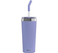 Sigg Helia Travel Mug, Double-Walled Insulated Thermal Cup with Glass Straw, Leakproof Stainless Steel Tumbler for Hot and Cold Drinks