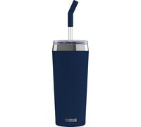 Sigg Helia Travel Mug, Double-Walled Insulated Thermal Cup with Glass Straw, Leakproof Stainless Steel Tumbler for Hot and Cold Drinks