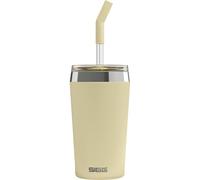 SIGG - Insulated Mug - Travel Mug Helia - With Durable Glass Straw & Cleaning Brush - Leakproof - BPA Free - 18/8 Stainless Steel - 0.45L/0.6L