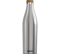 SIGG - Insulated Water Bottle - Meridian - Leakproof - Extra Slim - BPA Free - Plastic Free - Double Walled 18/8 Stainless Steel - Bamboo Screw Top - Brushed - 0.5 L