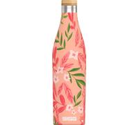 SIGG - Insulated Water Bottle - Meridian - Leakproof - Extra Slim - BPA Free - Plastic Free - Double Walled 18/8 Stainless Steel - Bamboo Screw Top - Pink - 0.5 L