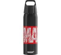 Sigg - Kids Aluminium Water Bottle - WMB ONE Kids Marvel Logo - Suitable for Carbonated Drinks - Leakproof - Feather-Light - BPA-Free - Climate-Neutral Certified - Sports & School - Black - 0.75L