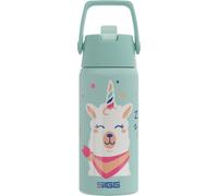 Sigg - Kids Insulated Water Bottle - Shield Therm FLIP Alpa - Leak-proof - Dishwasher Safe - BPA-free - 90% Recycled Stainless Steel - Sport & School - Mint Green with Alpaca - 0.5L