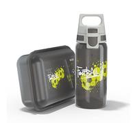Sigg - Kids Water Bottle 0.5L & Lunchbox 1L - Viva Football Tag Set - Lightweight - Dishwasher Safe - BPA Free - Ideal For School - Black
