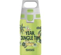 SIGG - Kids Water Bottle - Shield ONE Jungle - Leakproof - Lightweight - BPA Free - Stainless Steel - Green With Leopard - 17 Oz