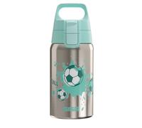 Sigg - Stainless Steel Kids Water Bottle - Shield One Love Football - Suitable For Carbonated Beverages - Leakproof - Lightweight - BPA Free - Brushed with Football - 0.5L