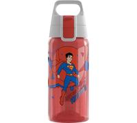 Sigg - Kids Water Bottle - Viva One - Superman - Suitable for Carbonated Drinks - Leak-Proof - Dishwasher Safe - BPA-Free - Sports & School - Red - 0.5L