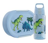 Sigg - LUMO Kids Set Dinosaurs - Viva One Kids Water Bottle 0.5L & LUMO Kids Lunch Box 0.8L - Microwave & Dishwasher Safe - BPA-Free - Lightweight - for School & Leisure - Blue