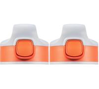 Sigg Miracle Kids Top Paprika Red Replacement Cap, Replacement Part for All Aluminium and Tritan Miracle Kids Bottles (0.35 L, 0.4 L, 0.45 L), Replacement Lid Water Bottle with Straw (Pack of 2)