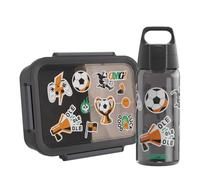 Sigg - NIMO Kids Set OLE OLE - Kids Water Bottle 0.5L & Lunch Box 0.8L - Inner Tray & Leakproof Snack Box - Microwave & Dishwasher Safe - BPA-Free - for School & Nursery - Black