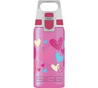 Sigg - Sports Water Bottle For Kids - Viva One Hearts - Suitable For Carbonated Drinks - Leakproof - Dishwasher Safe - BPA Free - School & Bike - Pink - 0.5L