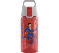 Sigg - Kids Water Bottle - Viva One - Superman - Suitable for Carbonated Drinks - Leak-Proof - Dishwasher Safe - BPA-Free - Sports & School - Red - 0.5L