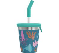 Sigg - Stainless Steel Children's Cup with Silicone Lid and Straw - Splash-Proof - BPA-Free - Lightweight & Robust - Underwater Animals - 0.35 L
