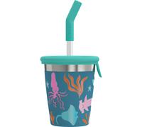 Sigg - Stainless Steel Children's Cup with Silicone Lid and Straw - Splash-Proof - BPA-Free - Lightweight & Robust - Underwater Animals - 0.35 L