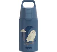 SIGG Shield One Hedwig Stainless Steel Drinking Bottle for Children, 0.5 L, Suitable for Carbonated Drinks, Feather, BPA-Free, Sports & School, Aluminium & White with Hedwig Motif, 0.5 L