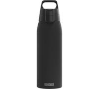 Sigg - Stainless Steel Water Bottle - Shield ONE Black - Suitable For Carbonated Beverages - Leakproof - Lightweight - BPA Free - Black - 1L