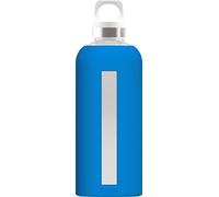 Sigg Star Water Bottle (0.5 L / 0.85 L), Pollutant-Free and Leak-Proof Glass Bottle, Heat-Resistant Glass Water Bottle with Silicone Case