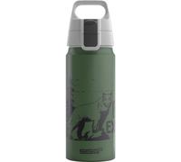 Sigg - Aluminium Kids Water Bottle - WMB ONE Mountain Lion - Suitable For Carbonated Beverages - Leakproof - Lightweight - BPA Free - Climate Neutral Certified - Dark Green - 0.6L