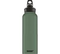 Sigg WMB Traveller Leaf Green Touch Water Bottle (1.5 Litre), Pollutant-Free and Leak-Proof Metal Bottle, Lightweight Aluminium Bottle for Sports