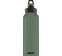 Sigg WMB Traveller Leaf Green Touch Water Bottle (1.5 Litre), Pollutant-Free and Leak-Proof Metal Bottle, Lightweight Aluminium Bottle for Sports